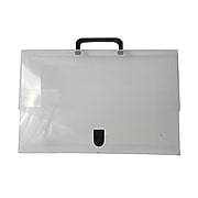 JAM Paper® Plastic Portfolio Briefcase with Handles, Small, 10 x 15 x 2, Clear Grid, Sold Individually (2015 001)
