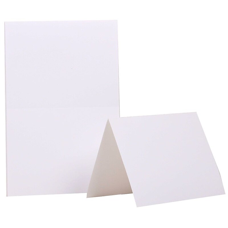 JAM Paper® Blank Foldover Cards, A2 Size, 4 3/8 x 5 7/16, Ivory, 500/Pack (309908B) image 1