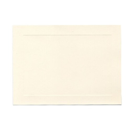 JAM Paper® Blank Note Cards with Panel Border, 5 1/8 x 7, Cougar Opaque