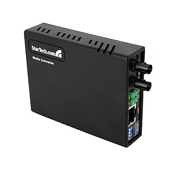 Startech MCM110ST2 10/100 Multi Mode Fiber Ethernet Media Converter, Black