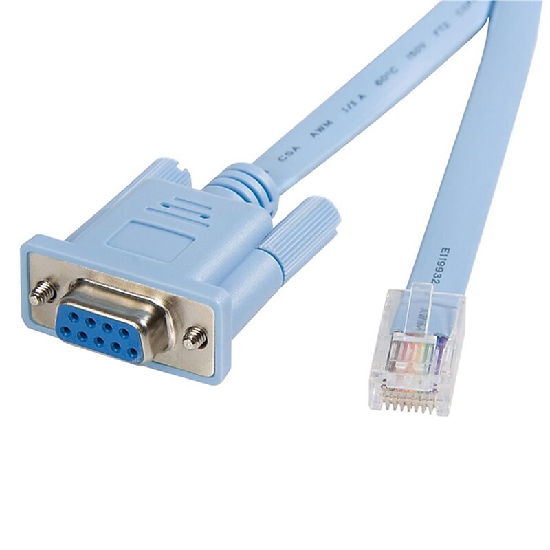 Startech 6' RJ45 to DB9 Cisco Console Management Router Cable, Blue (DB9CONCABL6) image 1