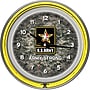 Trademark Global® Chrome Double Ring Analog Neon Wall Clock, U.S. Army Digital Camo~#|#~m000147902_sc7