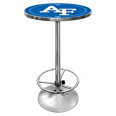 Trademark Global NCAA 27.37 Solid Wood\/Chrome Pub Table, Blue, Air Force Falcons