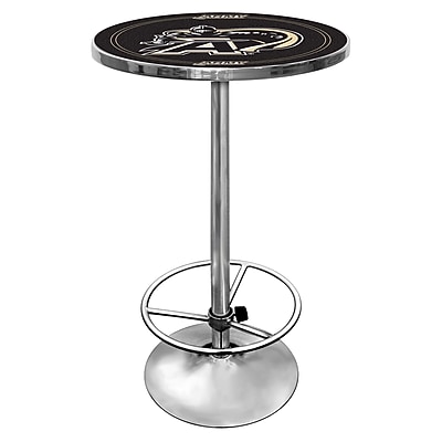 Trademark Global NCAA 27.37 Solid Wood\/Chrome Pub Table, Black, Army Black Knights