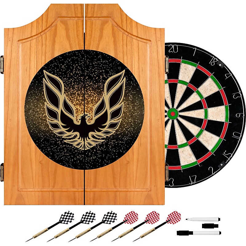 Trademark Global® Solid Pine Dart Cabinet Set, Pontiac Firebird Black image 1