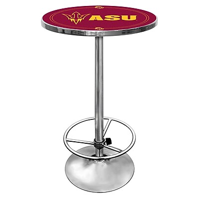 Trademark Global NCAA 28 Solid Wood\/Chrome Pub Table, Brown, Arizona State University