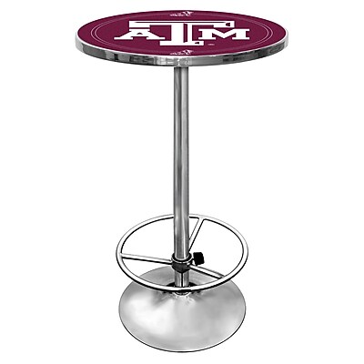 Trademark Global NCAA 28 Solid Wood\/Chrome Pub Table, Brown, Texas A&M University