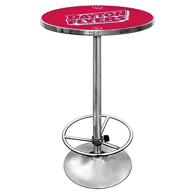 Trademark Global NCAA 28 Solid Wood\/Chrome Pub Table, Red, University of Dayton