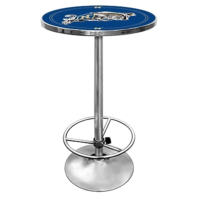 Trademark Global NCAA 28 Solid Wood\/Chrome Pub Table, Blue, United States Naval Academy