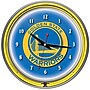 Trademark Global® Chrome Double Ring Analog Neon Wall Clock, Golden State Warriors NBA~#|#~m000148839_sc7