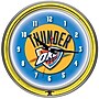 Trademark Global® Chrome Double Ring Analog Neon Wall Clock, Oklahoma City Thunder NBA~#|#~m000148853_sc7