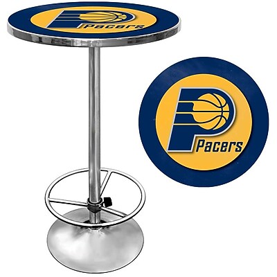 Trademark Global 27.37 Solid Wood\/Chrome Pub Table, Blue, Indiana Pacers NBA