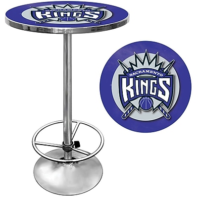 Trademark Global 27.37 Solid Wood\/Chrome Pub Table, Blue, Sacramento Kings NBA