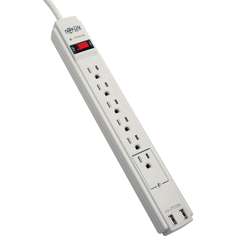 Tripp Lite Protect It! 6-Outlet 990 Joule Surge Suppressor With 6' Cord (TLP606USB) image 1
