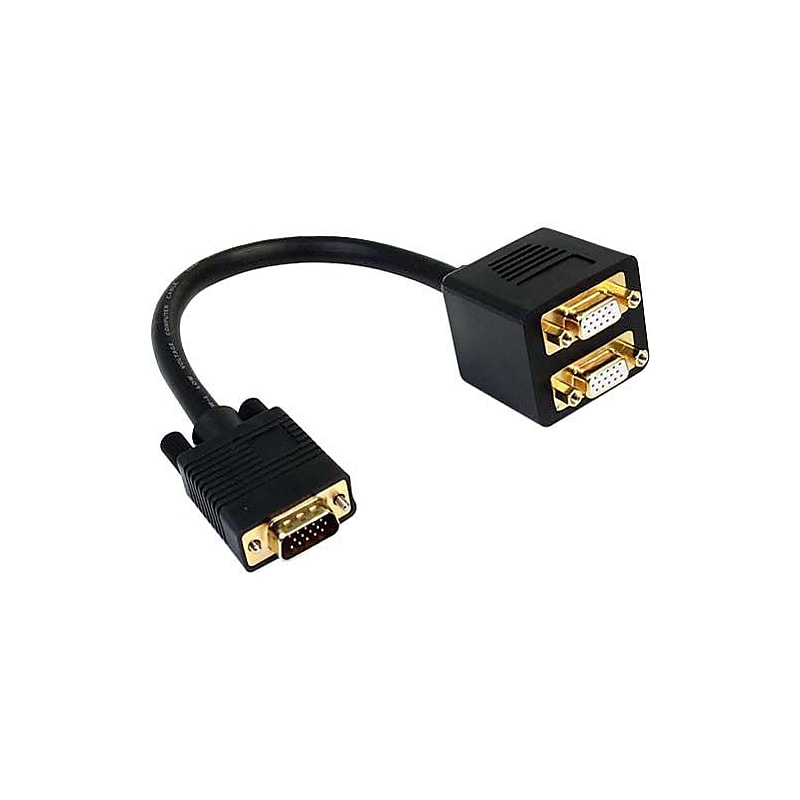 StarTech 1' VGA to 2x VGA Video Splitter Cable, Black image 1
