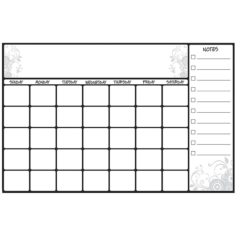 RoomMates® Scroll Dry Erase Calendar Peel & Stick Giant Wall Decal, White image 1