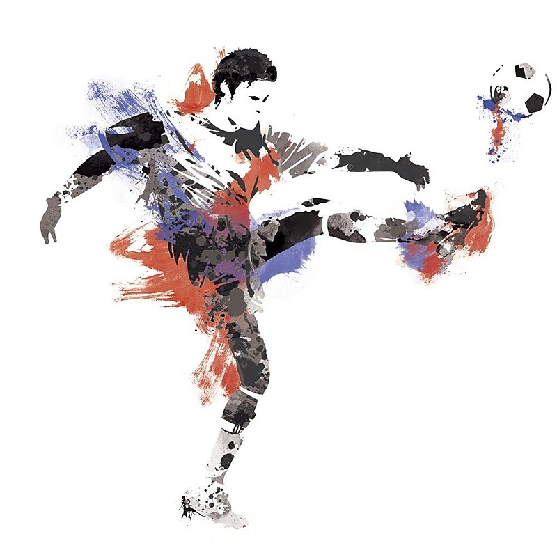RoomMates® Men's Soccer Champion Peel and Stick Giant Wall Decal, 18" x 40" image 1
