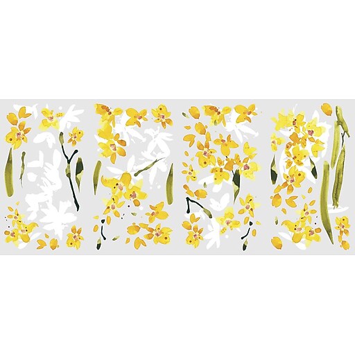 RoomMates® Yellow Flower Arrangement Peel and Stick Wall Decal, 18" x