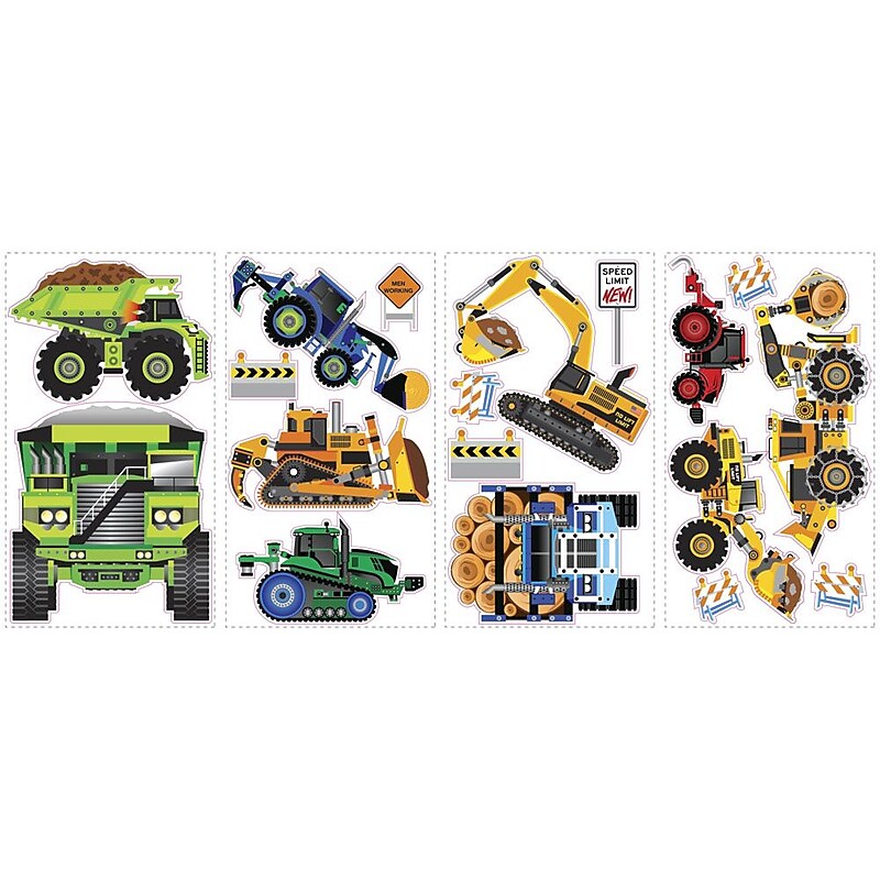 RoomMates® Construction Vehicles Peel and Stick Wall Decal, 10" x 18" image 1