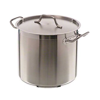 Update International 16 Qt Induction Ready Stainless Steel Stock Pot w/Cover