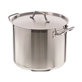 Update International 24 Qt Induction Ready Stainless Steel Stock Pot w/Cover