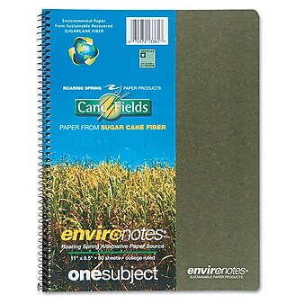 Roaring Spring Environotes Spiral Wirebound Sugarcane Notebook; 11" x 8 1/2"