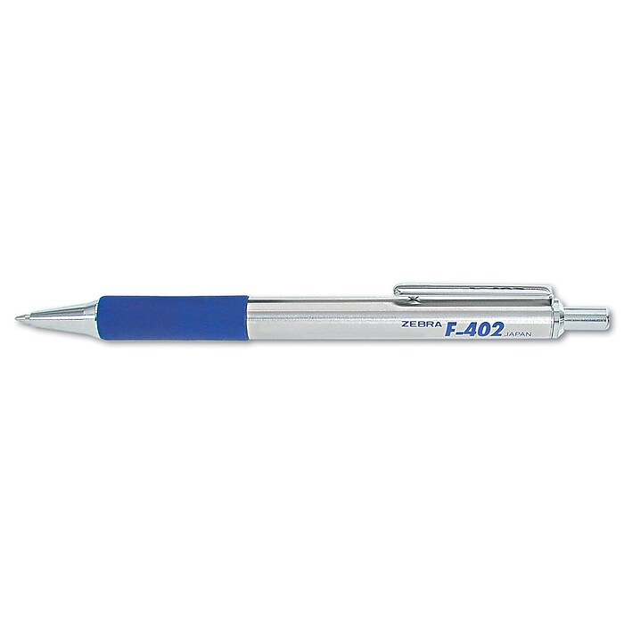 Zebra Retractable Ballpoint Pen,Fine Point, 0.7mm, Blue Ink