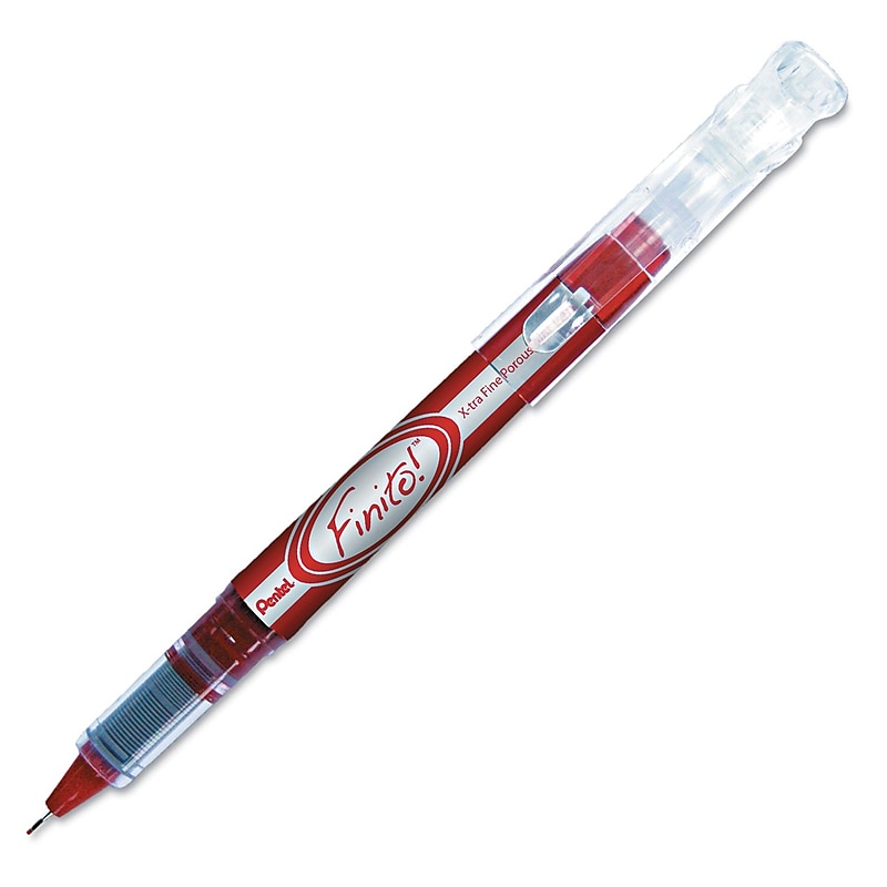 Pentel® Finito! X-tra Porous Point Pen, Fine Point, Red Ink (PENSD98B) image 1