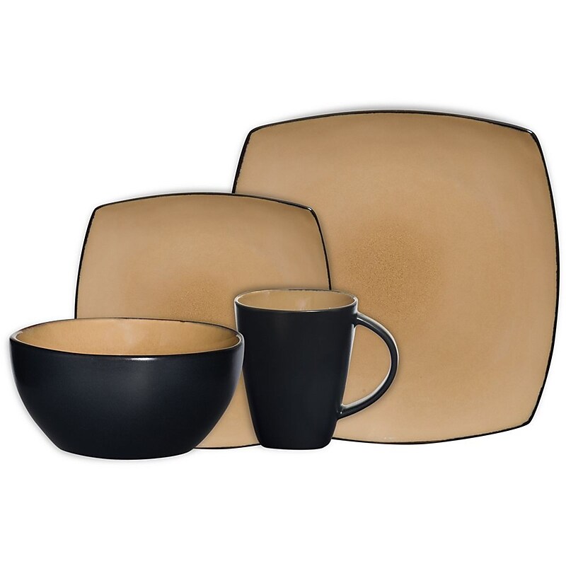 Gibson® Home Soho Lounge Dinnerware Set, 16 Piece, Taupe image 1