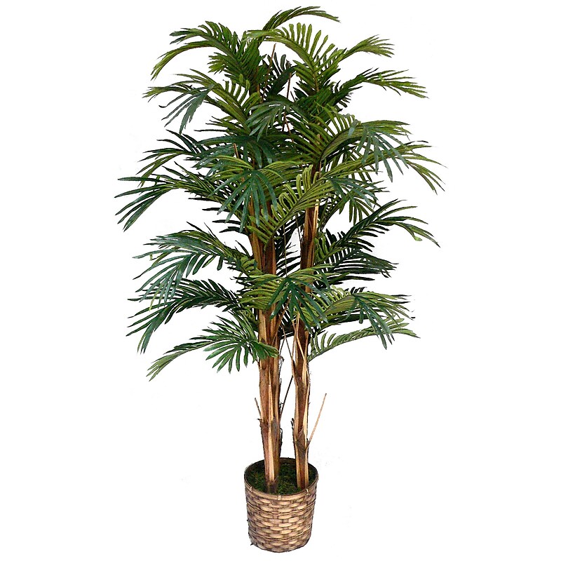 Vintage Home 60" High End Realistic Silk Palm Tree in Wicker Basket Planter image 1