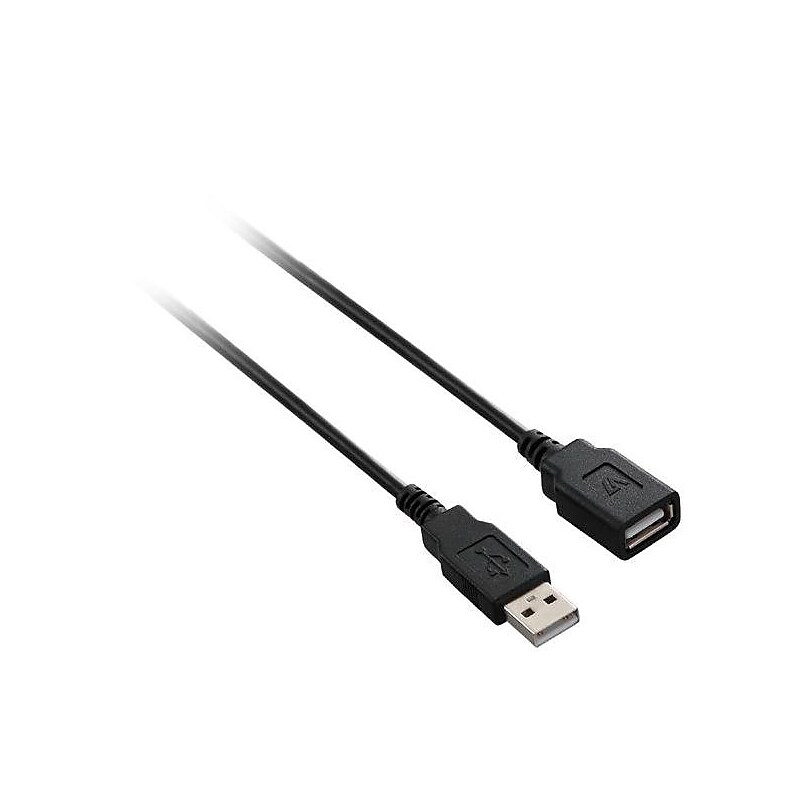 V7 6' USB Male to Male Extension Cable, Black image 1