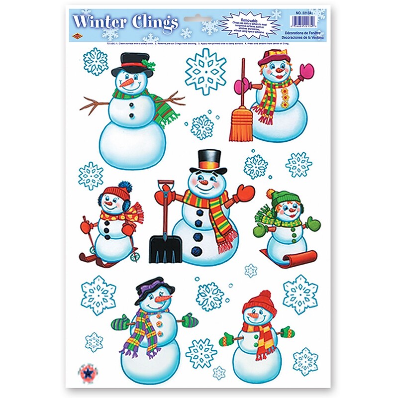 Beistle Snowman/Snowflake Wall Clings, 112/Pack (22124) image 1