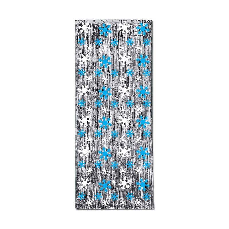 Beistle Snowflake Curtain, Silver (20340) image 1