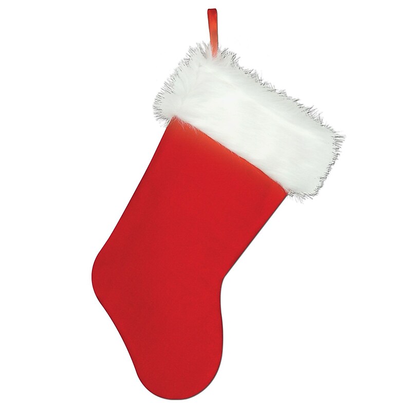 Beistle Plush Christmas Stocking, Red/White, 4/Pack (20733) image 1