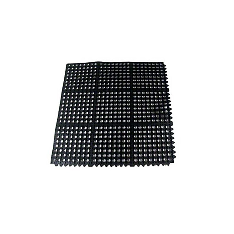 Update International FM-33B Mat Anti-Fatigue Black Rubber Service Mat, Black, 3' x 3' image 1