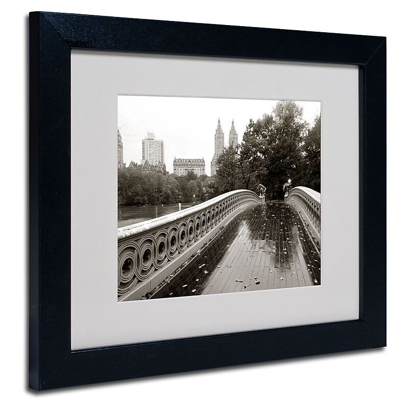 Trademark Fine Art 'Bow Bridge 2010' 11" x 14" Black Frame Art image 1