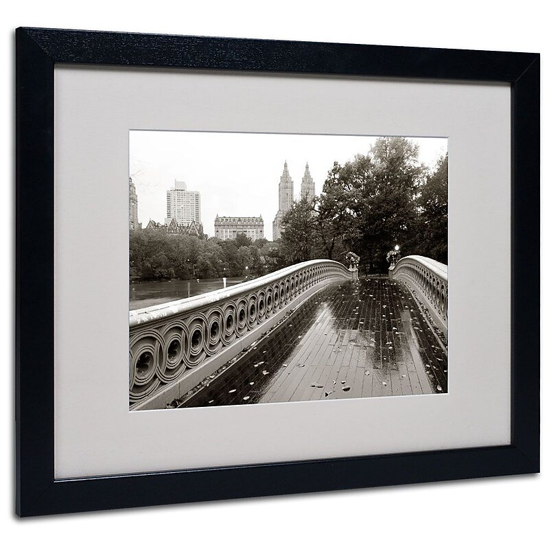Trademark Fine Art 'Bow Bridge 2010' 16" x 20" Black Frame Art image 1
