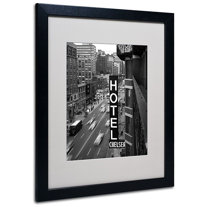 Trademark Fine Art 'Chelsea Black and White' 16" x 20" Black Frame Art image 1