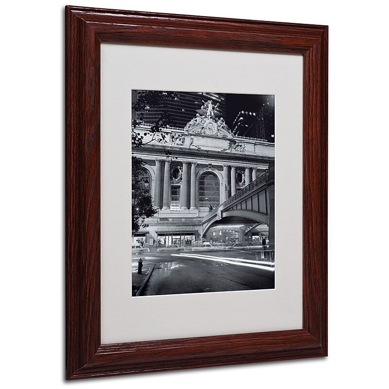 Trademark Fine Art 'Grand Central Night' 11" x 14" Wood Frame Art image 1