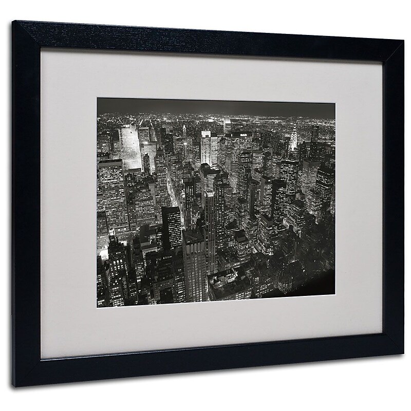Trademark Fine Art 'Night Skyline' 16" x 20" Black Frame Art image 1