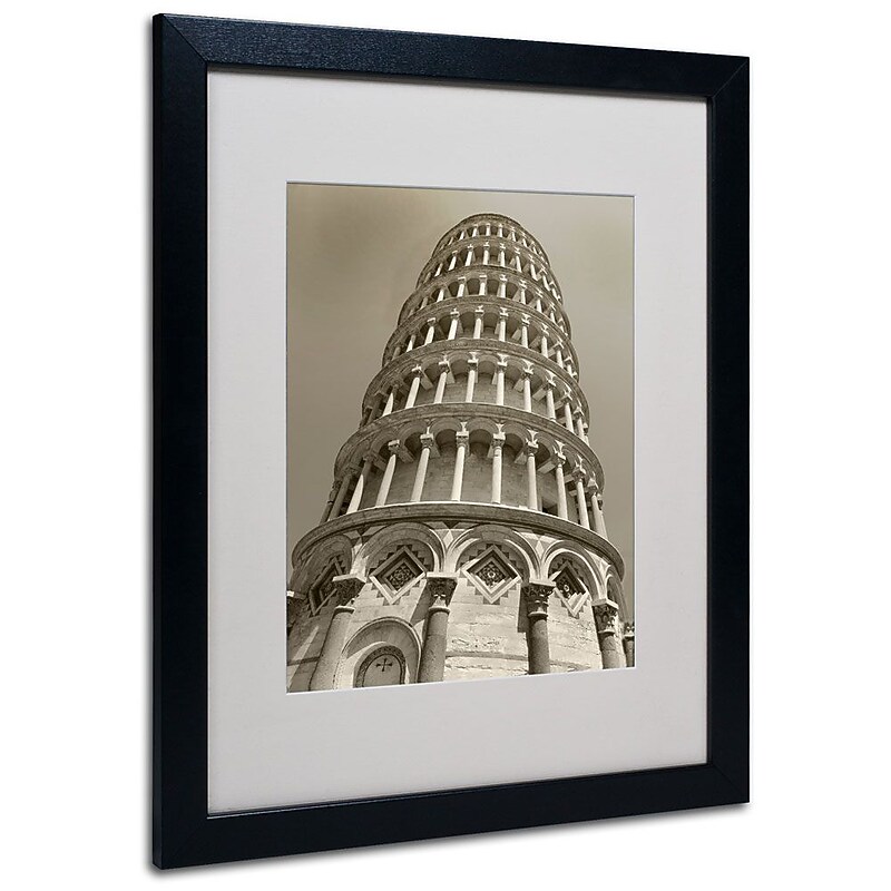 Trademark Fine Art 'Pisa Tower II' 16" x 20" Black Frame Art image 1