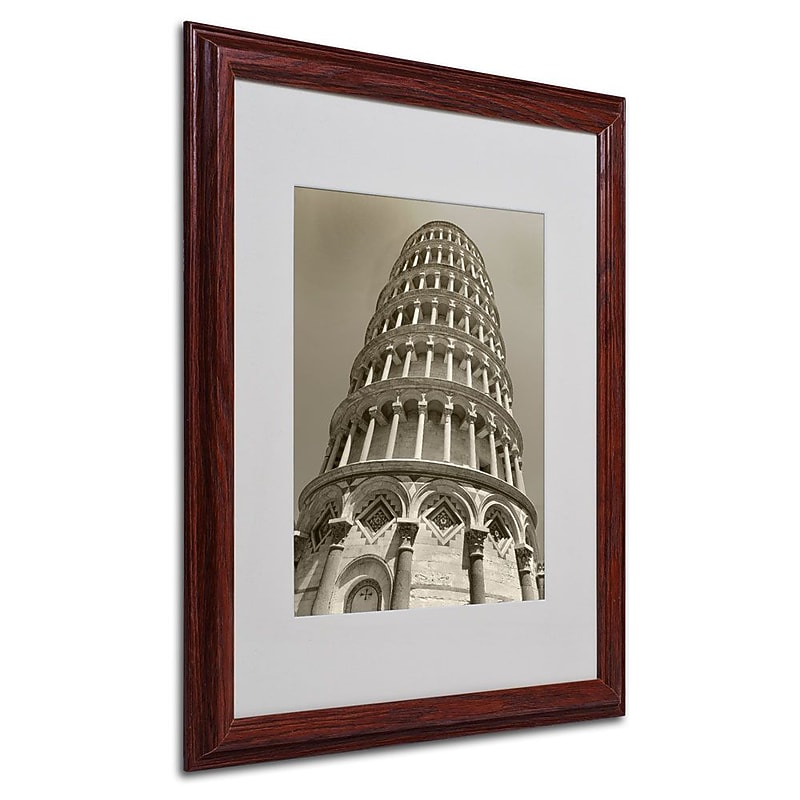 Trademark Fine Art 'Pisa Tower II' 16" x 20" Wood Frame Art image 1