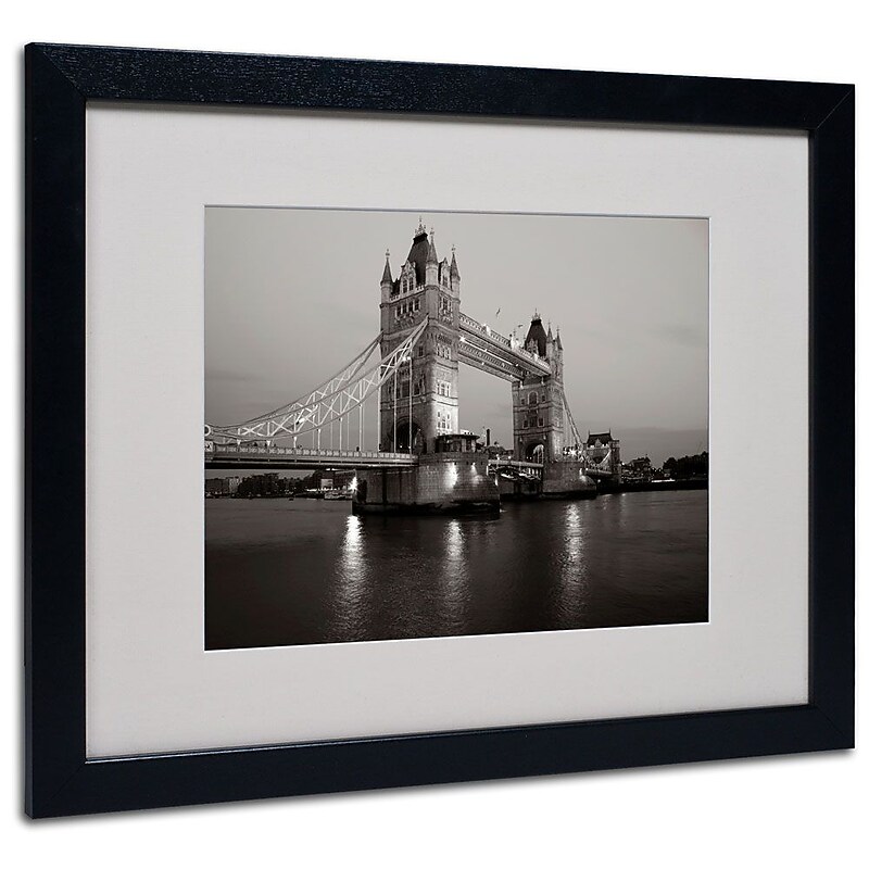 Trademark Fine Art 'Tower Bridge I' 16" x 20" Black Frame Art image 1