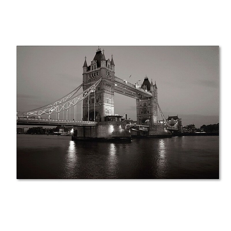 Trademark Fine Art 12" x 19" Wooden Frame Tower Bridge I Canvas image 1