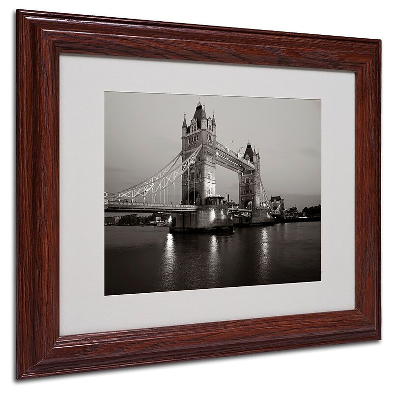 Trademark Fine Art 'Tower Bridge I' 11" x 14" Wood Frame Art image 1