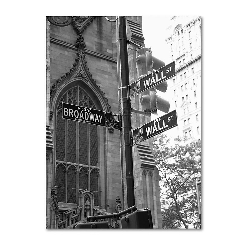 Trademark Fine Art 'Wall Street Signs' 35" x 47" Canvas Art image 1