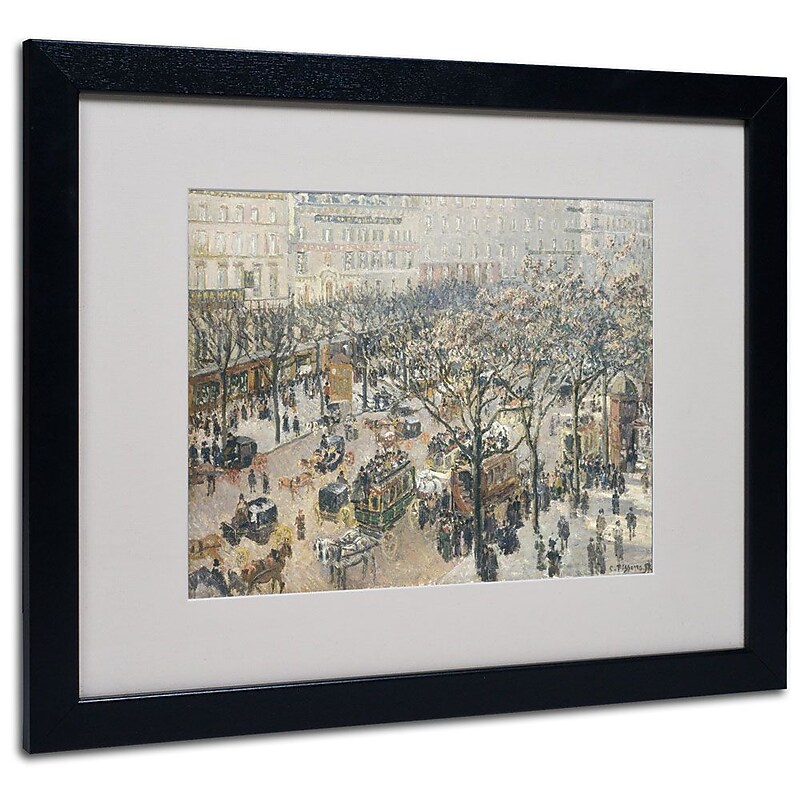 Trademark Fine Art 'Boulevard des Italiens' 16" x 20" Black Frame Art image 1