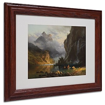 Trademark Fine Art 'Indians Spear Fishing' 11" x 14" Wood Frame Art