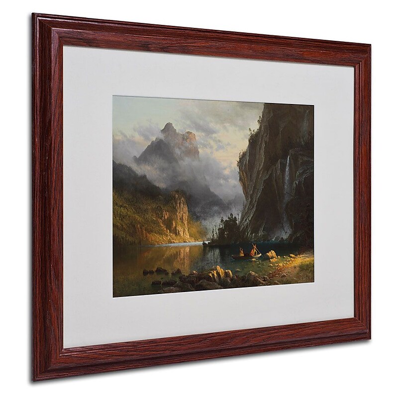 Trademark Fine Art 'Indians Spear Fishing' 16" x 20" Wood Frame Art image 1