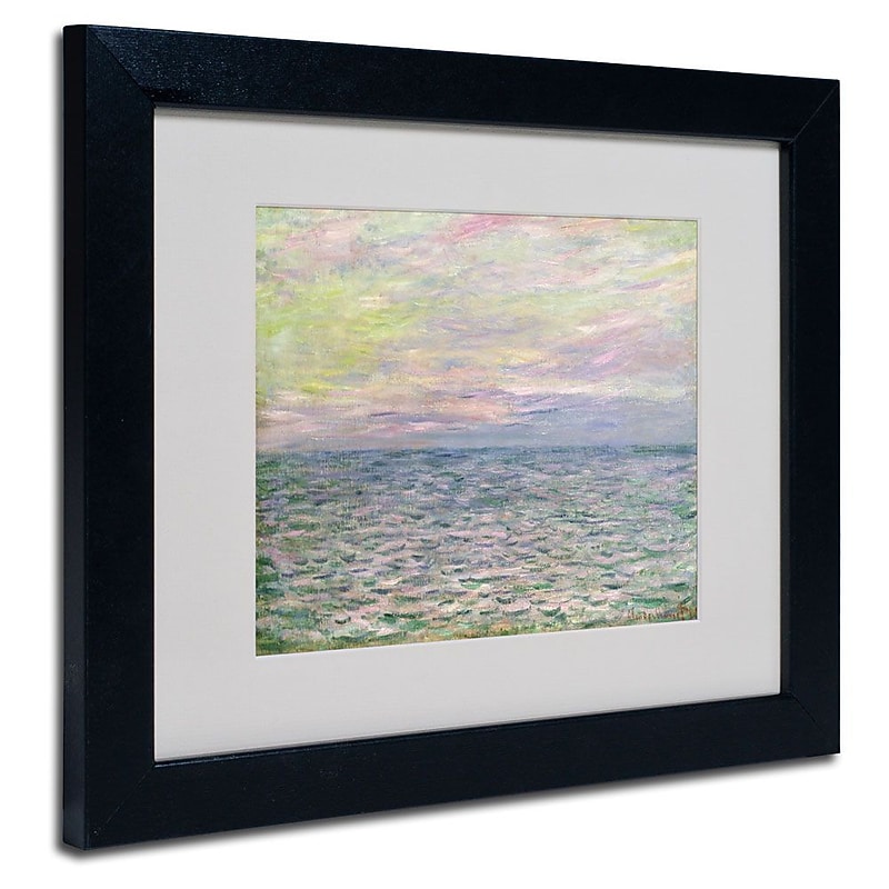 Trademark Fine Art 'Coucher de Soleil a Pourvil' 11" x 14" Black Frame Art image 1